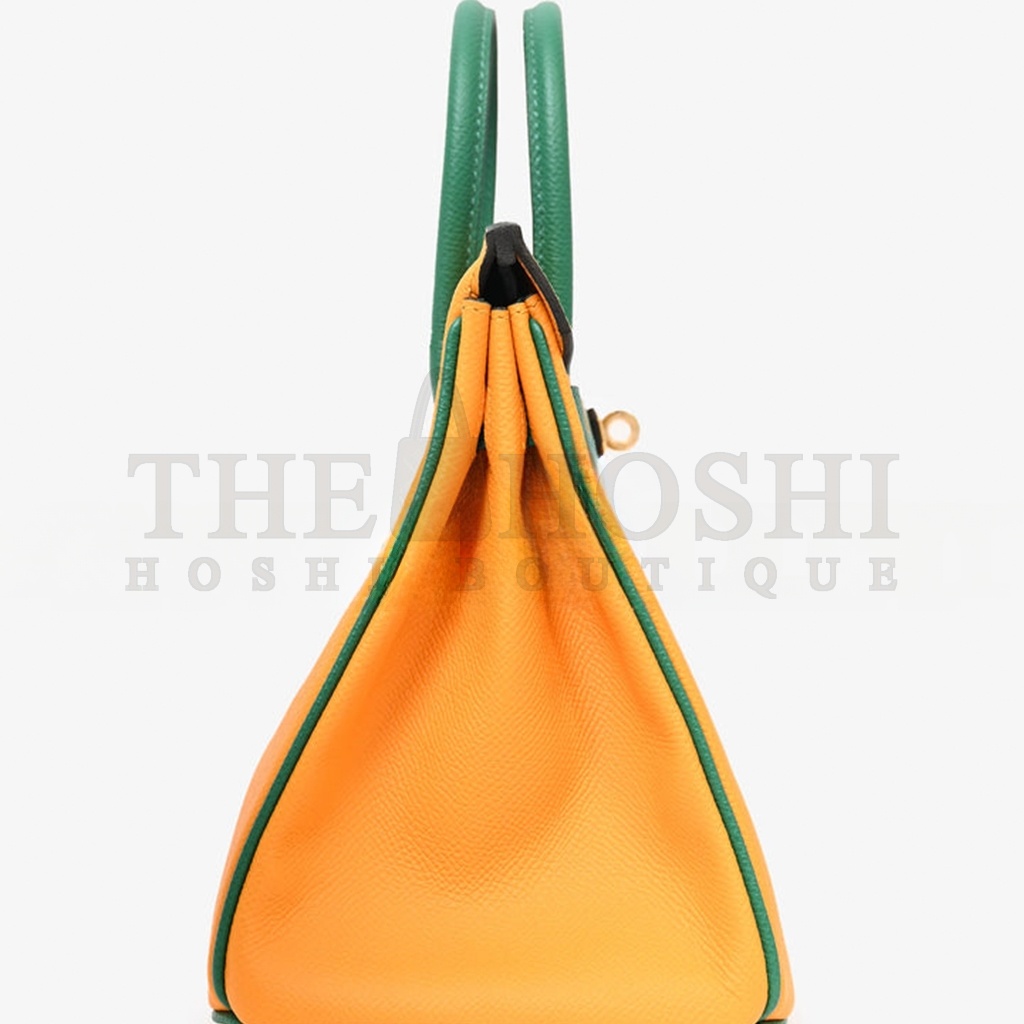 H**me5 BIRKIN 30 TOGO LEATHER SUN YELLOW AND PEACOCK GREEN WITH GOLD BUCKLE BAG H028365CC30 (30*23*15cm) Master Quality